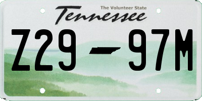 TN license plate Z2997M
