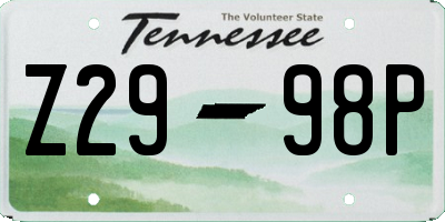 TN license plate Z2998P
