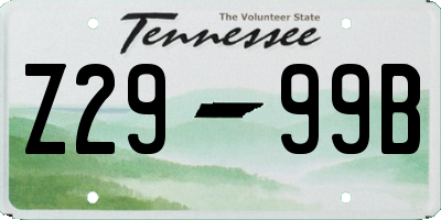 TN license plate Z2999B