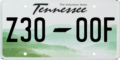 TN license plate Z3000F