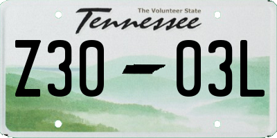 TN license plate Z3003L