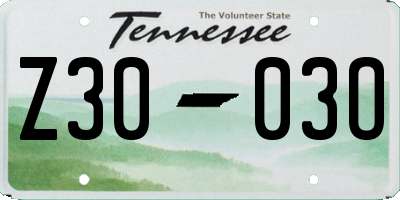 TN license plate Z3003O