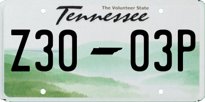 TN license plate Z3003P