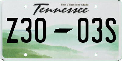 TN license plate Z3003S