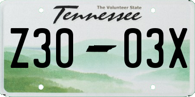 TN license plate Z3003X