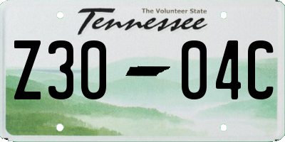 TN license plate Z3004C