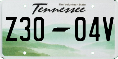 TN license plate Z3004V