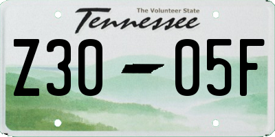 TN license plate Z3005F