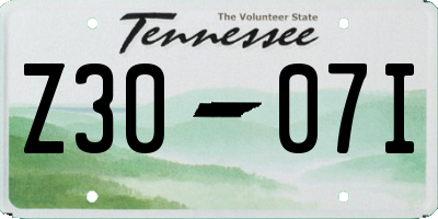 TN license plate Z3007I