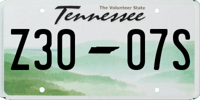 TN license plate Z3007S