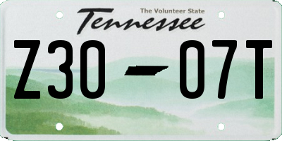 TN license plate Z3007T