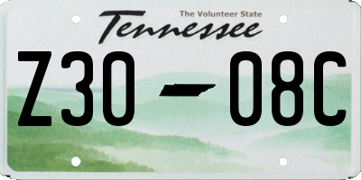TN license plate Z3008C