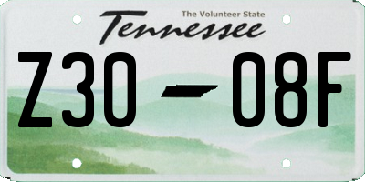 TN license plate Z3008F