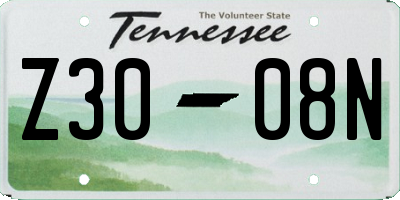 TN license plate Z3008N