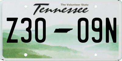 TN license plate Z3009N