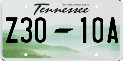 TN license plate Z3010A