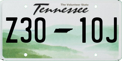 TN license plate Z3010J