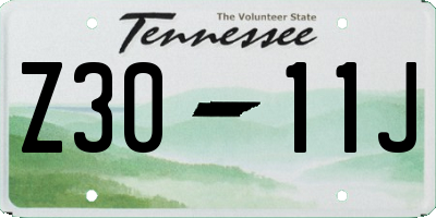 TN license plate Z3011J