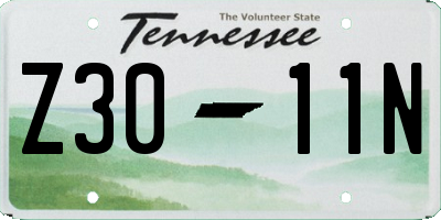 TN license plate Z3011N