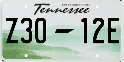 TN license plate Z3012E