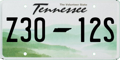 TN license plate Z3012S