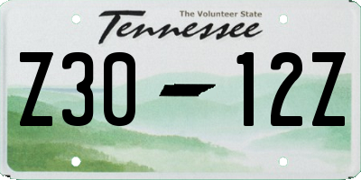 TN license plate Z3012Z