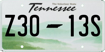 TN license plate Z3013S