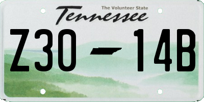 TN license plate Z3014B