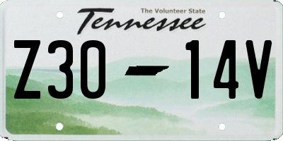 TN license plate Z3014V