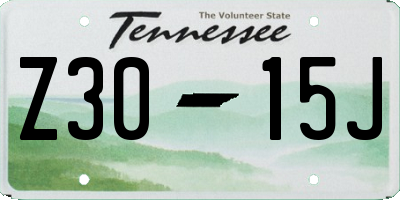 TN license plate Z3015J