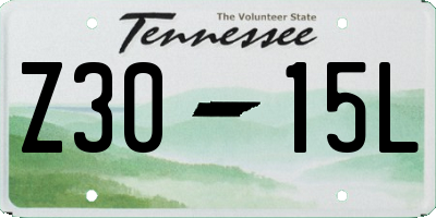 TN license plate Z3015L