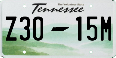 TN license plate Z3015M