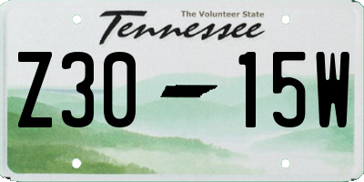 TN license plate Z3015W