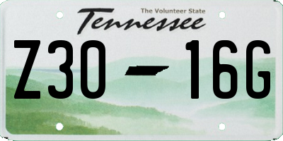TN license plate Z3016G