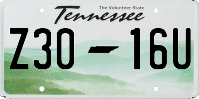 TN license plate Z3016U
