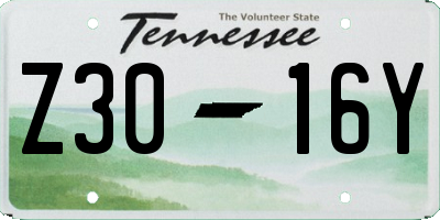 TN license plate Z3016Y