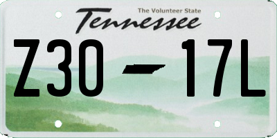 TN license plate Z3017L