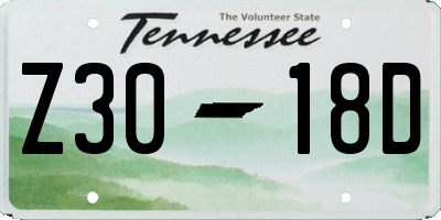 TN license plate Z3018D