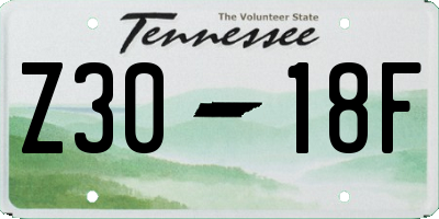 TN license plate Z3018F