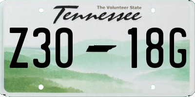 TN license plate Z3018G