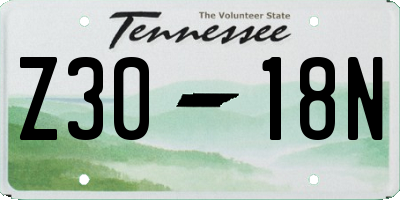 TN license plate Z3018N