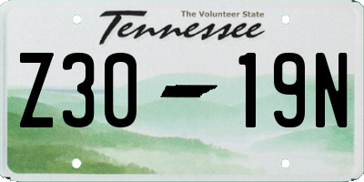 TN license plate Z3019N