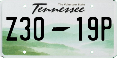 TN license plate Z3019P