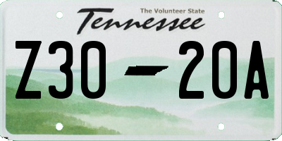 TN license plate Z3020A