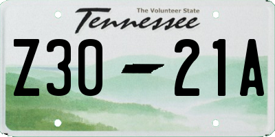 TN license plate Z3021A