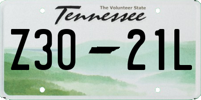 TN license plate Z3021L