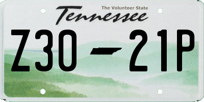 TN license plate Z3021P