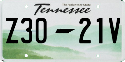 TN license plate Z3021V