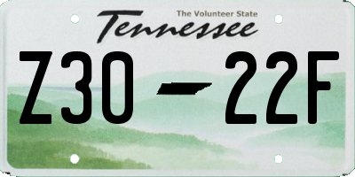 TN license plate Z3022F