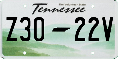 TN license plate Z3022V